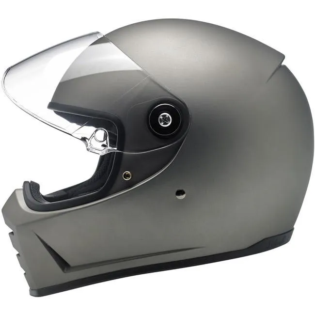 Casque Biltwell Lane Splitter flat titanium, intégral moto custom