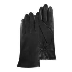 Gants Isotoner tactiles en cuir doublés cachemire 85222
