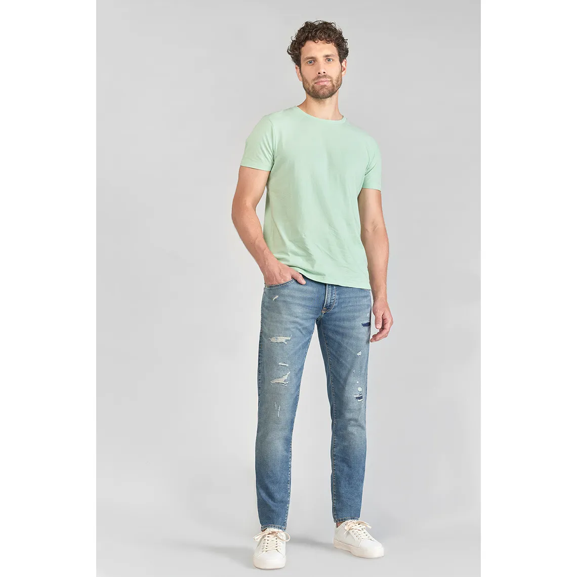 Jeans ajusté BLUE JOGG 700/11, longueur 34 bleu en coton Chad | 3 Suisses