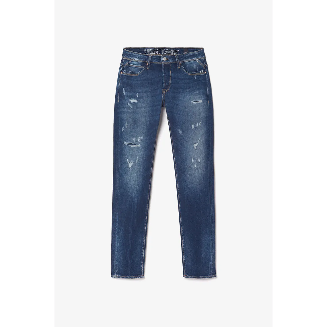 Jeans ajusté stretch 700/11, longueur 34 bleu en coton Troy | 3 Suisses