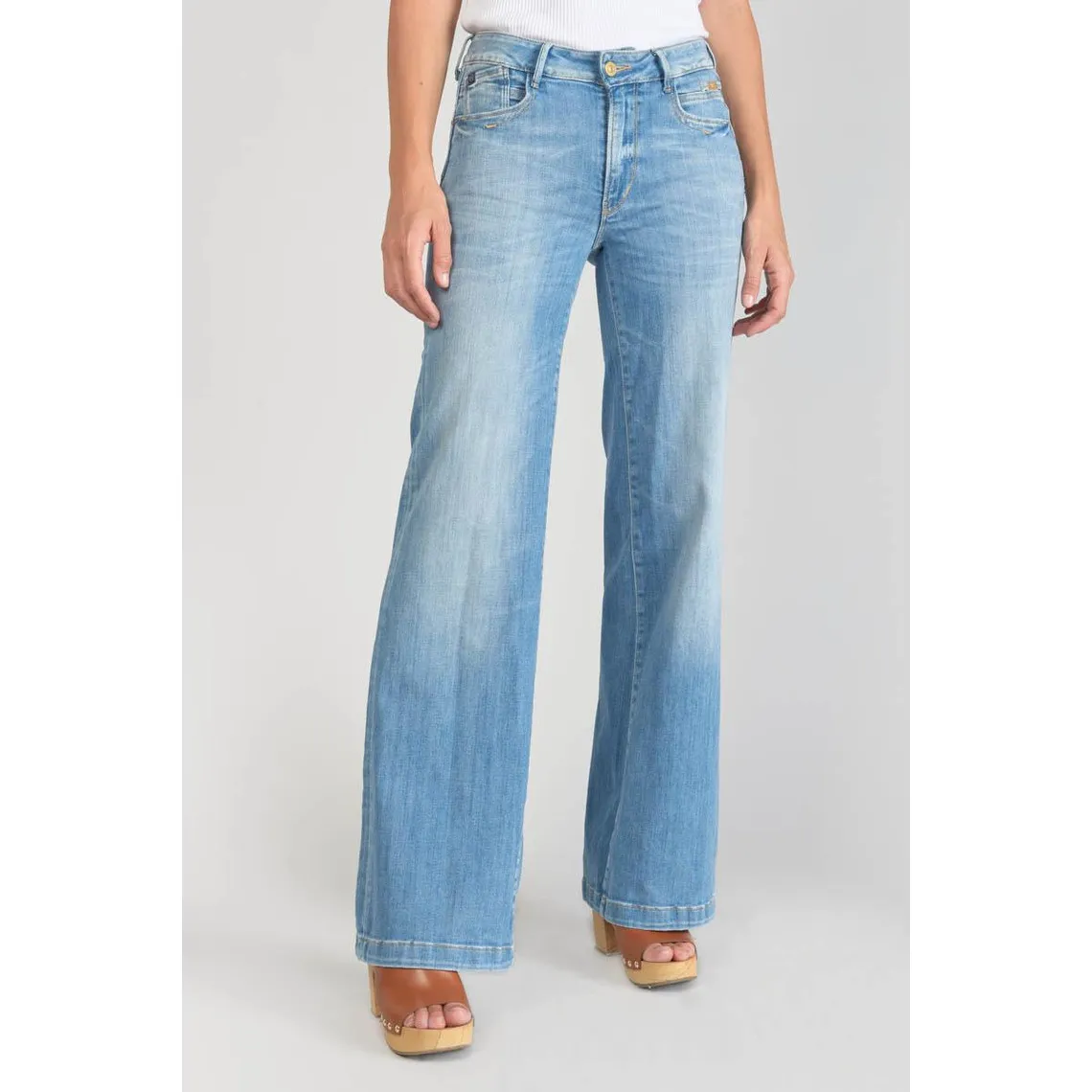 Jeans flare, très évasé PULP high flare, longueur 34 bleu en coton Nia | 3 Suisses