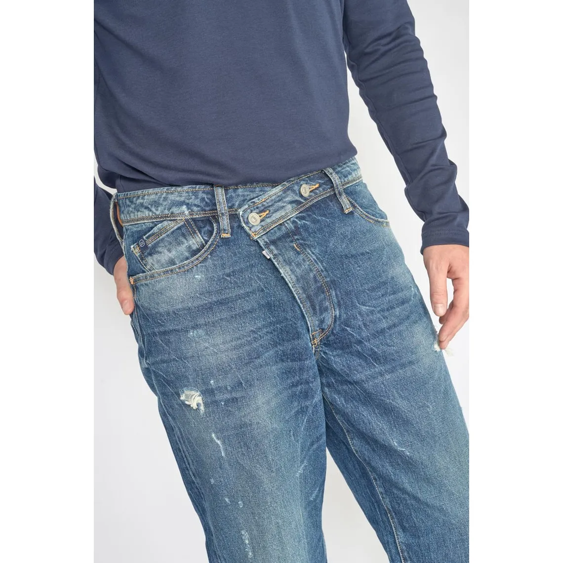 Jeans loose, large 1998, 7/8ème bleu en coton Luca | 3 Suisses