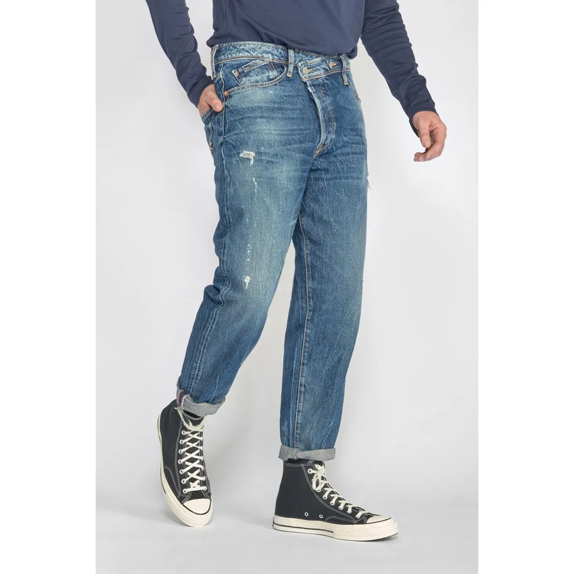 Jeans loose, large 1998, 7/8ème bleu en coton Luca | 3 Suisses