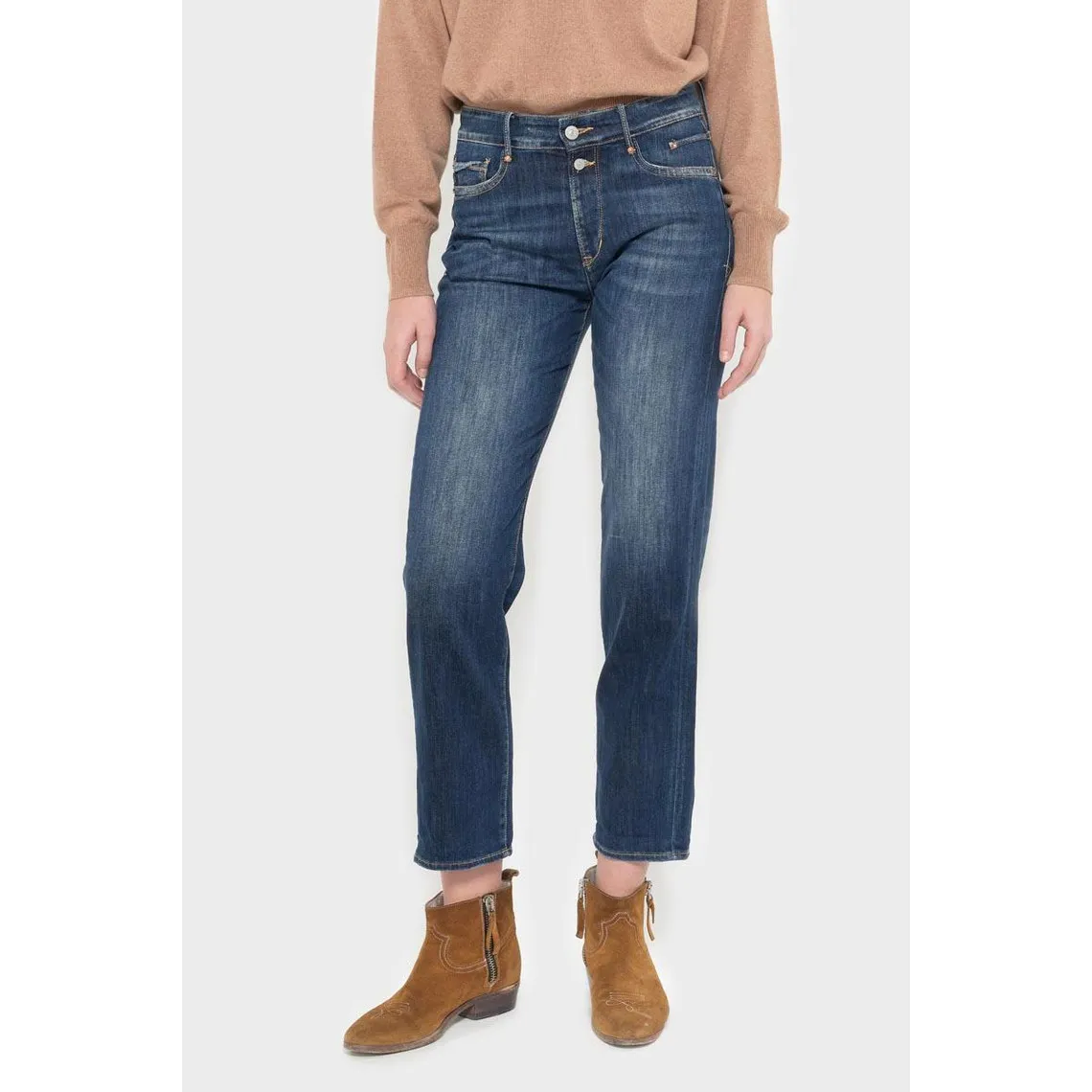 Jeans mom 400/18, 7/8ème bleu en coton Dee | 3 Suisses
