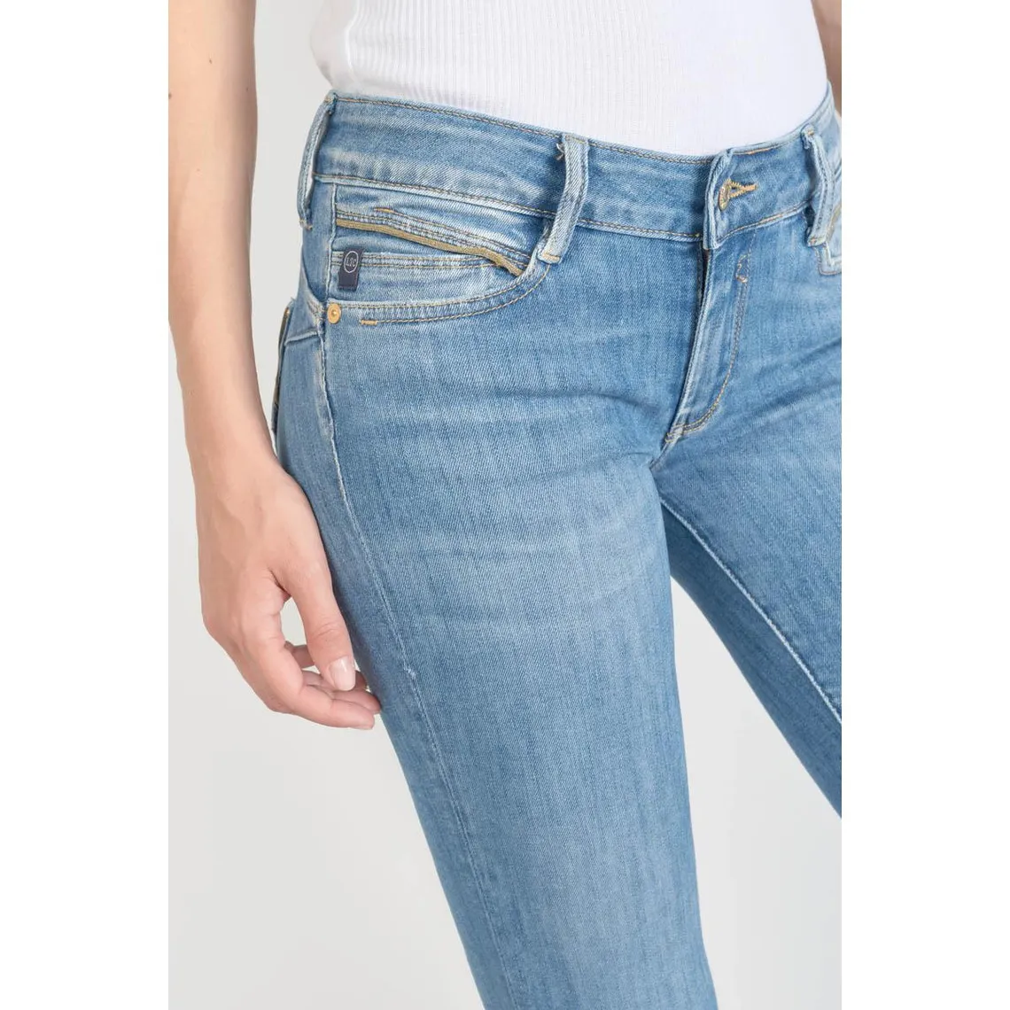Jeans push-up regular, droit PULP, longueur 34 bleu en coton Vivi | 3 Suisses