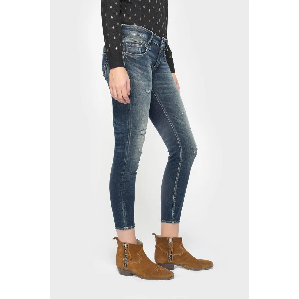 Jeans push-up slim PULP, 7/8ème bleu en coton Agnes | 3 Suisses