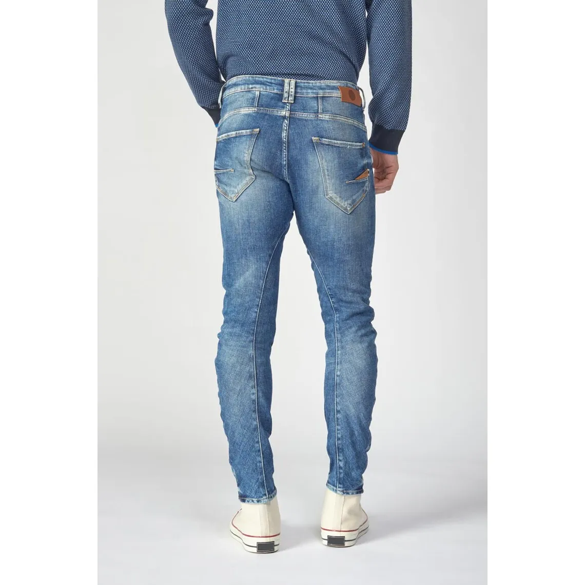 Jeans Rocken 900/3  tapered arqué  destroy bleu N°3 en coton | 3 Suisses