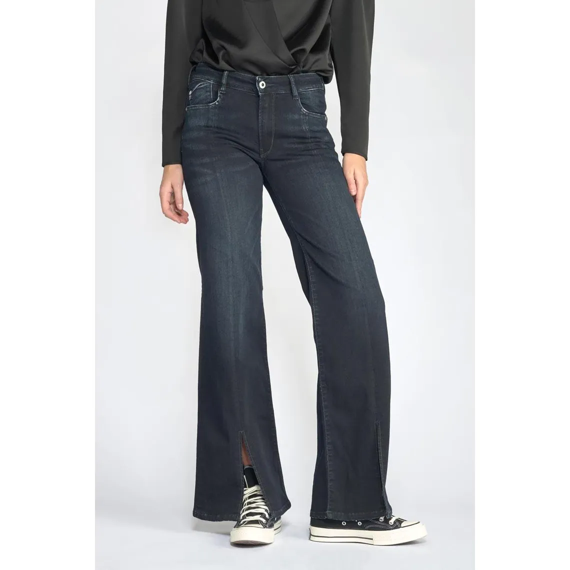 Jeans Sin pulp flare taille haute  bleu-noir N°1 en coton | 3 Suisses