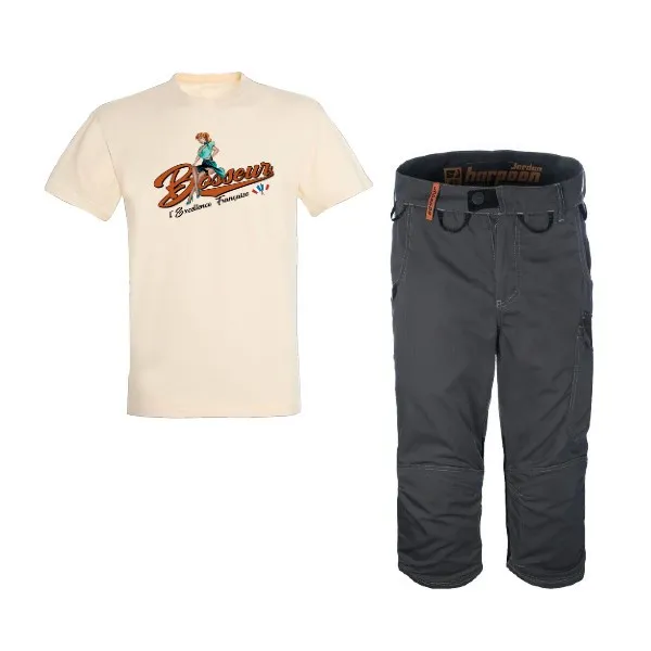 Lot Pantacourt Bosseur Harpoon Jordan Graphite et Tee-Shirt