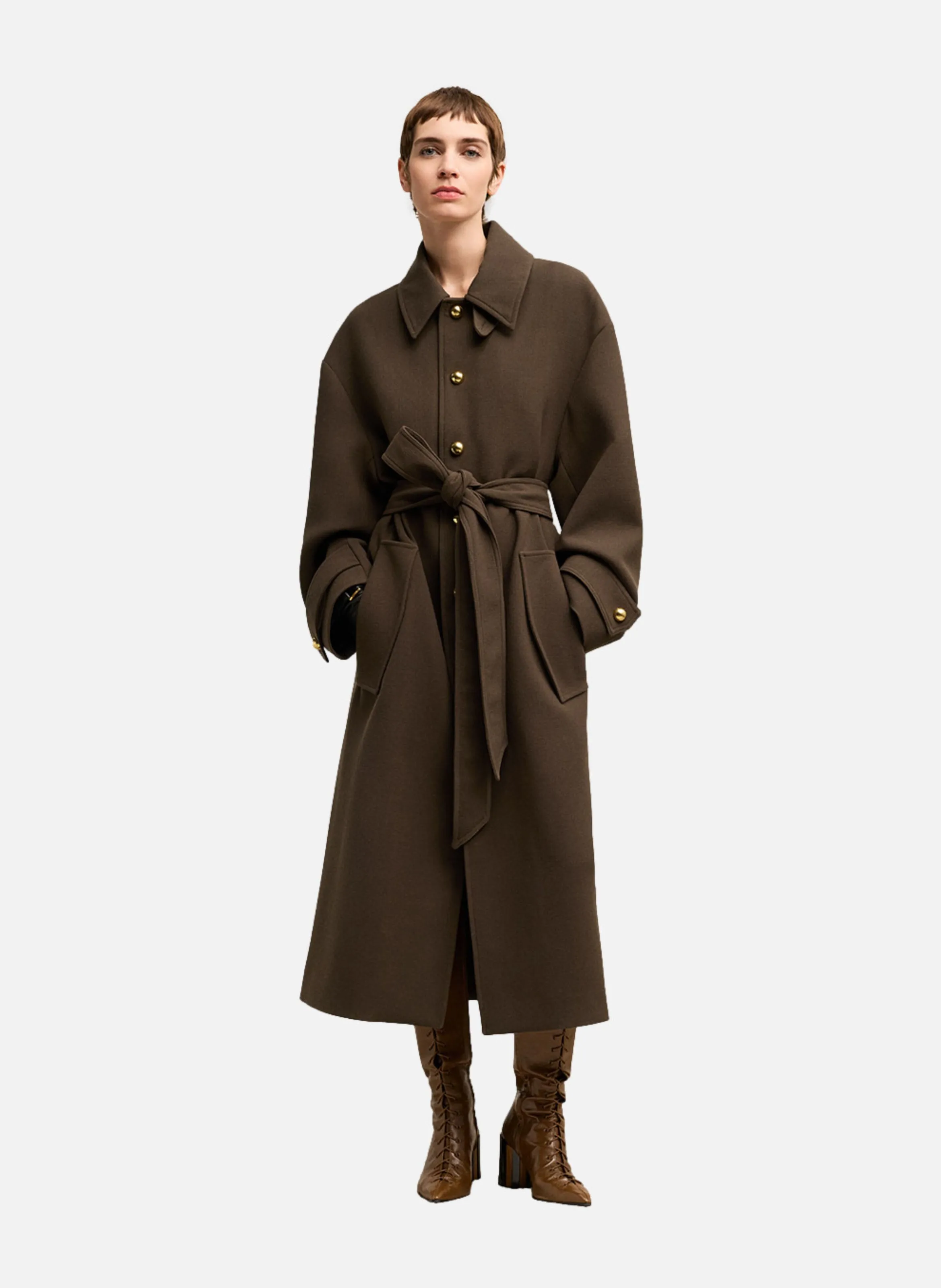 MANTEAU CEINTURé - AMI PARIS pour FEMME | Printemps