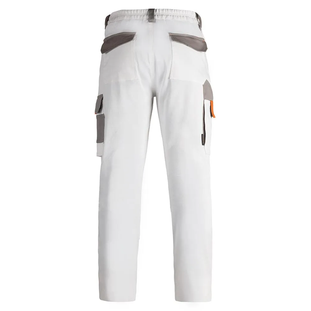 Pantalon élastique INDUSTRY blanc/gris T.XL pour bâtiment 