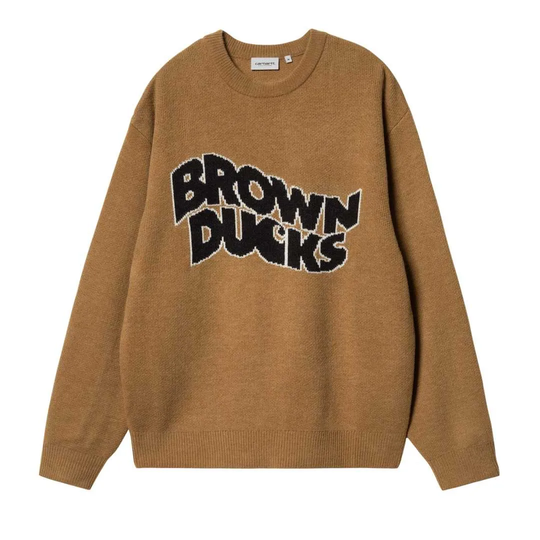 Pull / Maille : CARHARTT WIP BROWN DUCKS SWEATER Hamilton Brown - Bamboo Skateshop