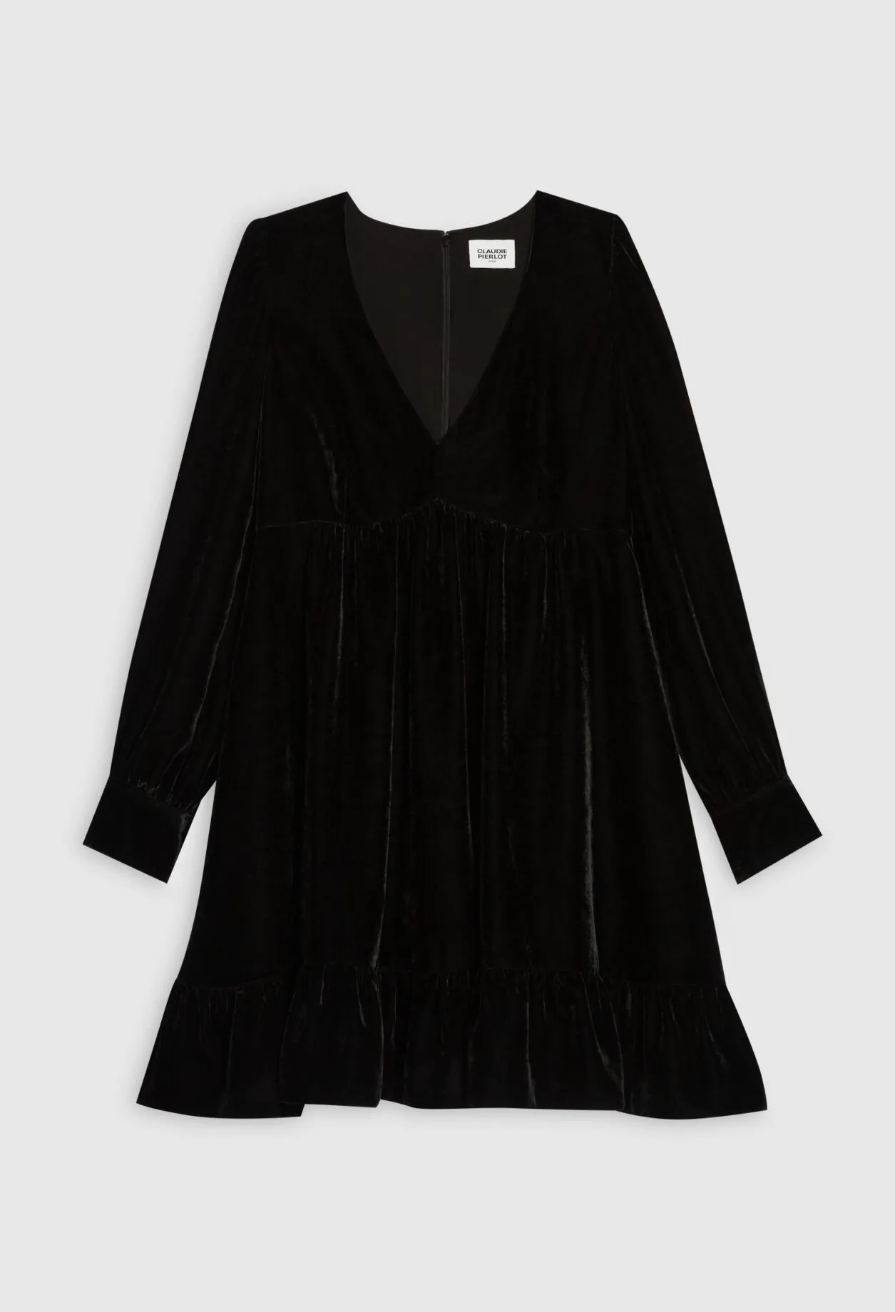 Robe courte velours noir | Claudie FR