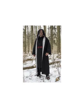 Robe de sorcier à capuche, noir-argent ⚔️ Boutique Épées