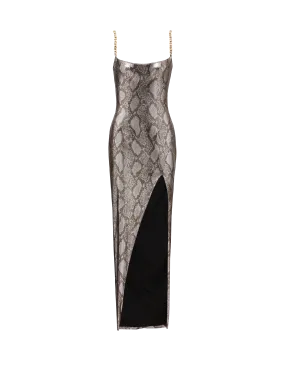 Robe longue à bretelles chaîne