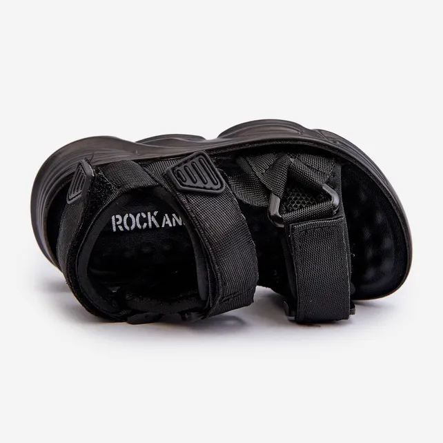 Sandales pour enfants avec fermeture velcro, Noir Orretta le noir