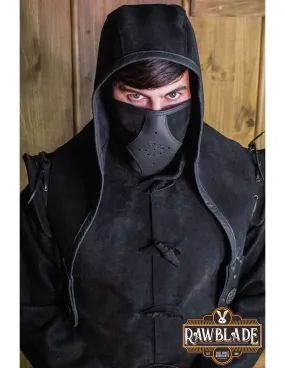 Set Capuche + masque Akku en cuir - Noir ⚔️ Boutique Épées